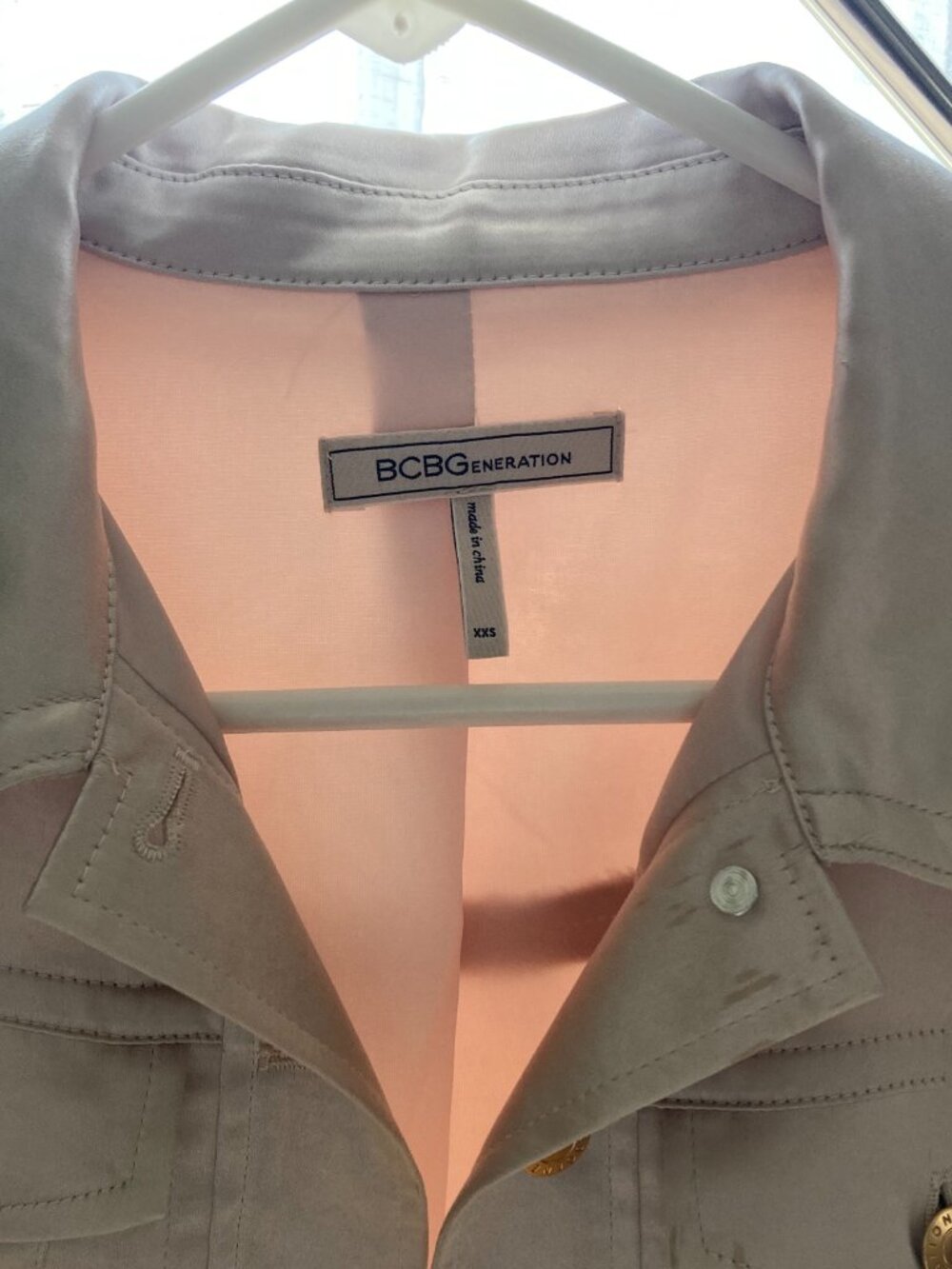 BCBGeneration Champagne Metallic Jacket Lightweight - Picture 3 of 6